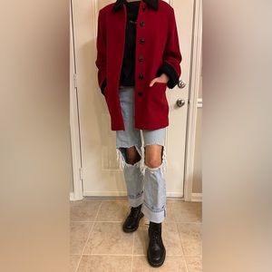 Talbots Red Wool Coat